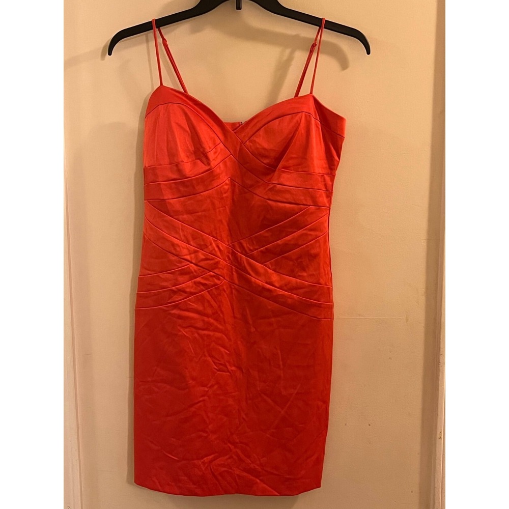 Bisou Bisou Michele Bohbot Bustier Dress Women's Size 12 Red Y2K‎